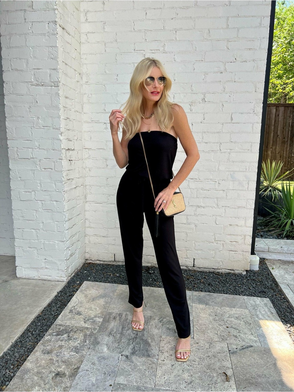 Michael Stars Black Strapless Jumpsuit